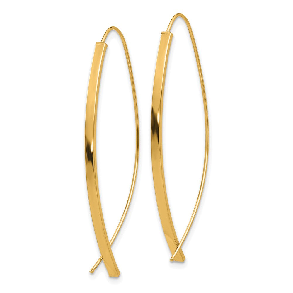 14K Gelbgold 1.75mm Quadratisch Röhre Draht Durchzieher-Ohrringe