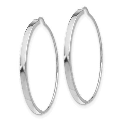 14K Weißgold Draht Creolen