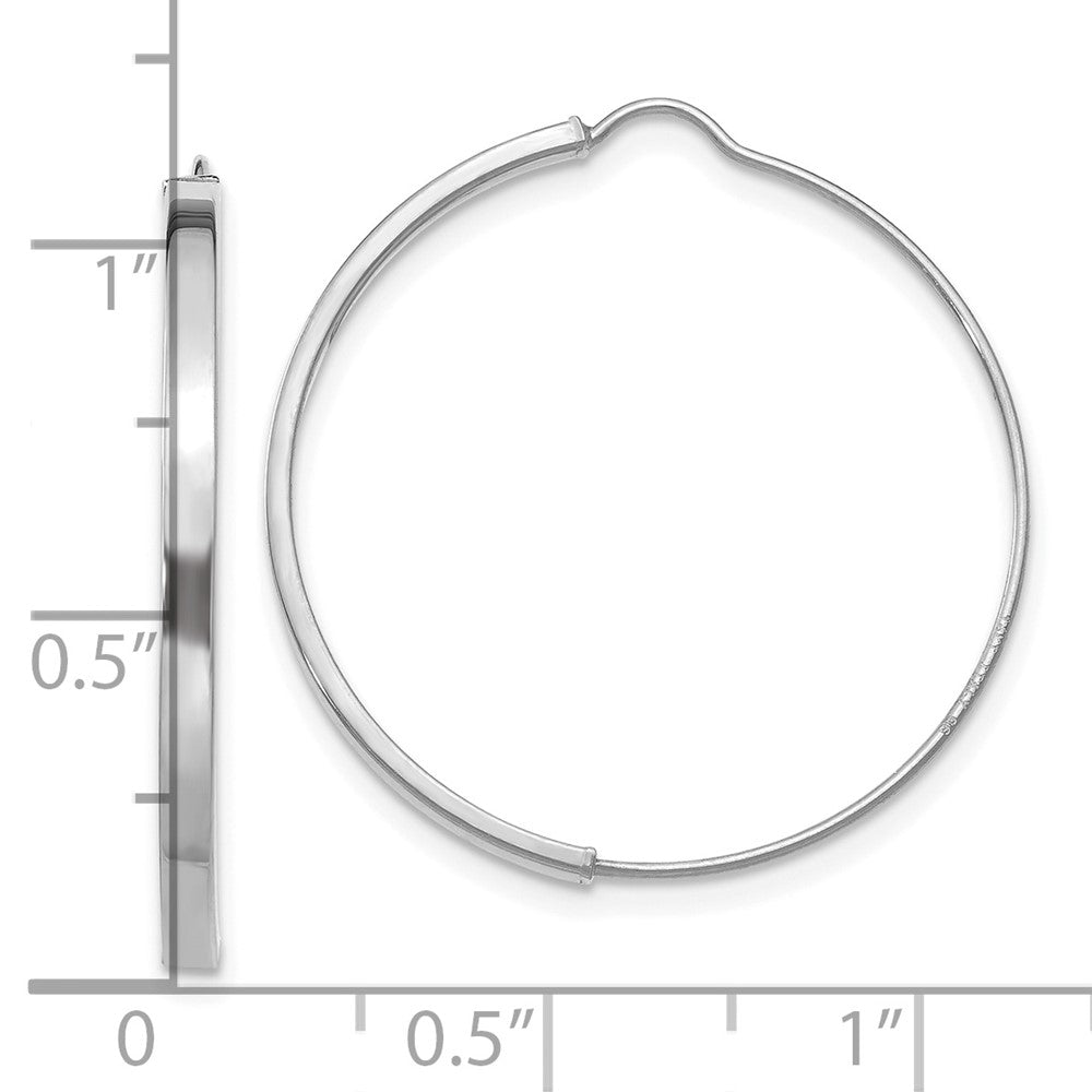 14K Weißgold Draht Creolen
