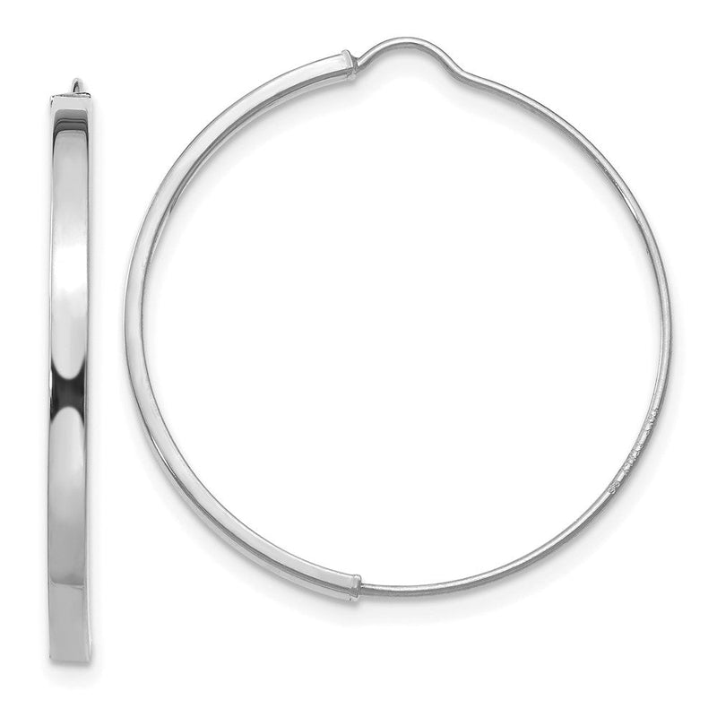 14K Weißgold Draht Creolen