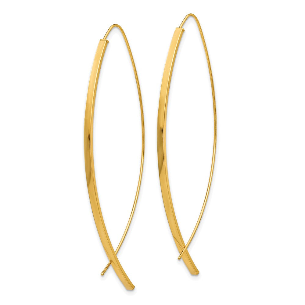 14K Gelbgold 1.75mm Quadratisch Röhre Draht Durchzieher-Ohrringe