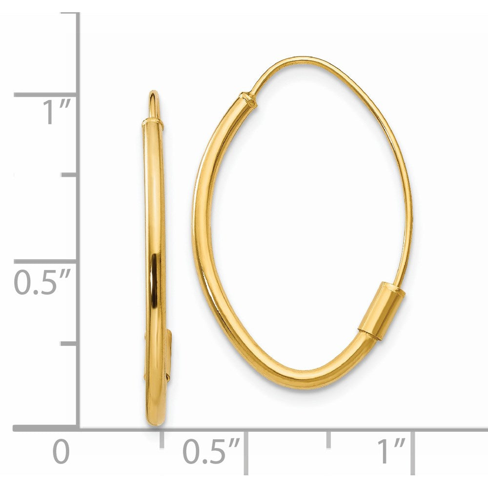 14K Gelbgold Draht Durchzieher-Ohrringe