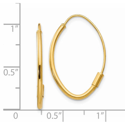 14K Gelbgold Draht Durchzieher-Ohrringe