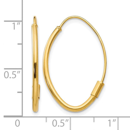 14K Gelbgold Draht Durchzieher-Ohrringe