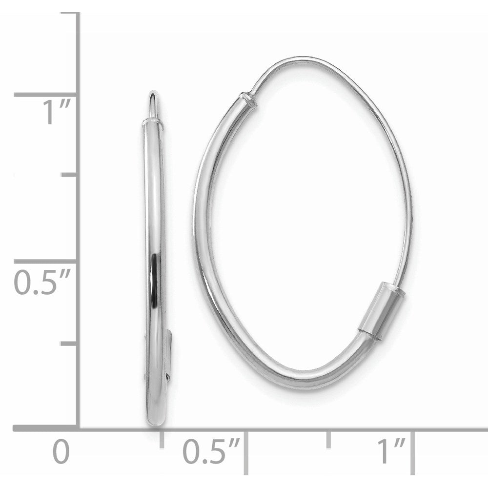 14K Weißgold Draht Durchzieher-Ohrringe