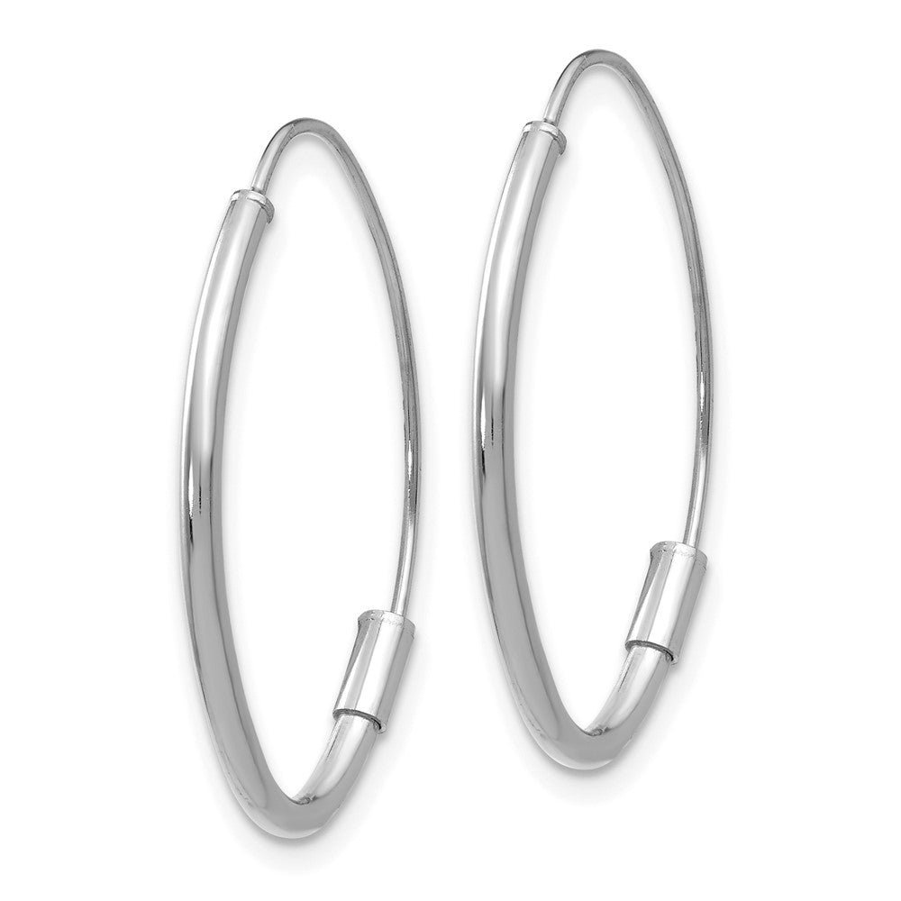14K Weißgold Draht Durchzieher-Ohrringe