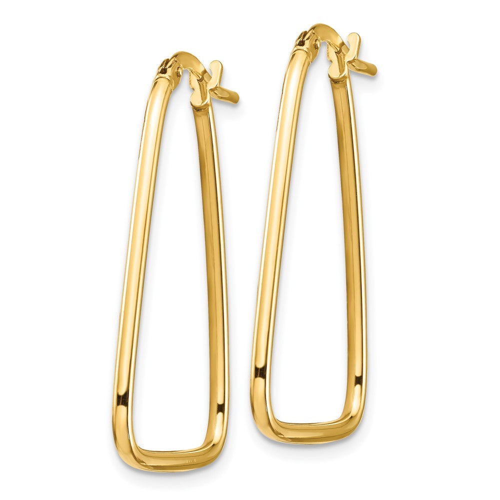 14K Gelbgold 1.5mm Poliert Dreieck Hängend Creolen