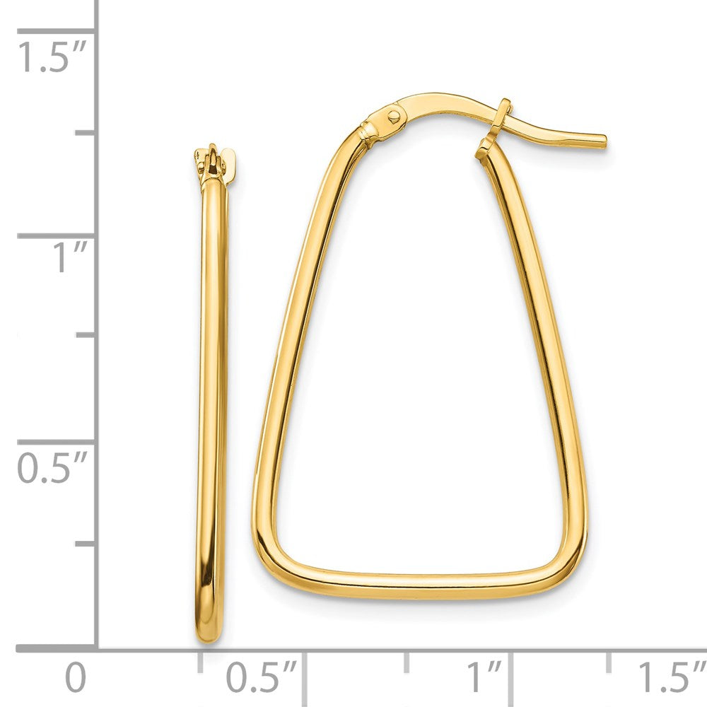 14K Gelbgold 1.5mm Poliert Dreieck Hängend Creolen