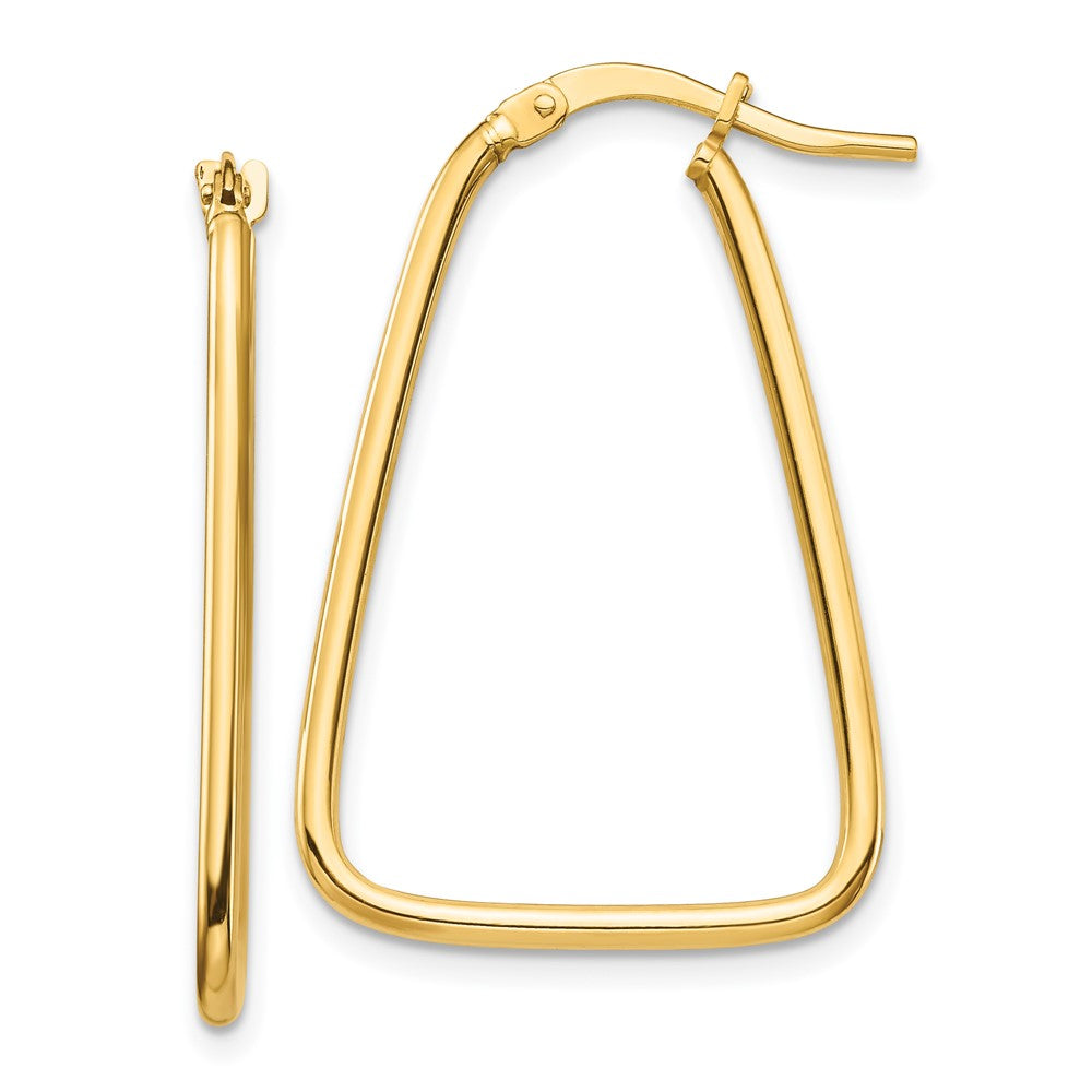 14K Gelbgold 1.5mm Poliert Dreieck Hängend Creolen