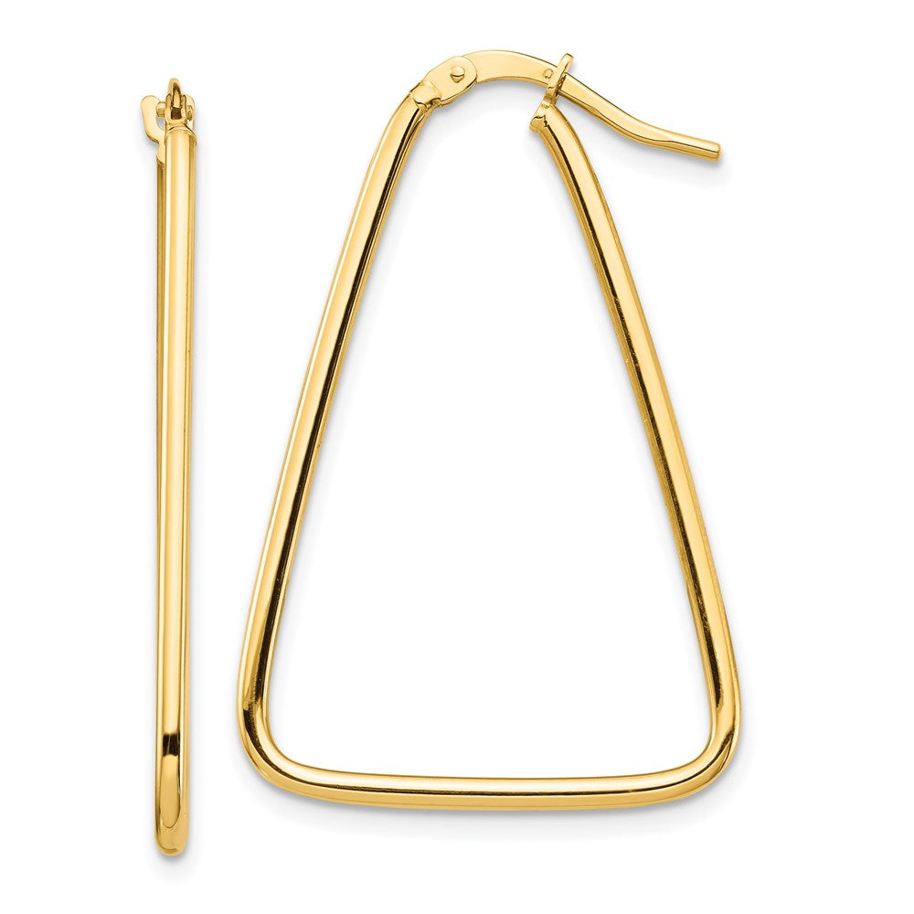 14K Gelbgold 1.5mm Poliert Dreieck Hängend Creolen