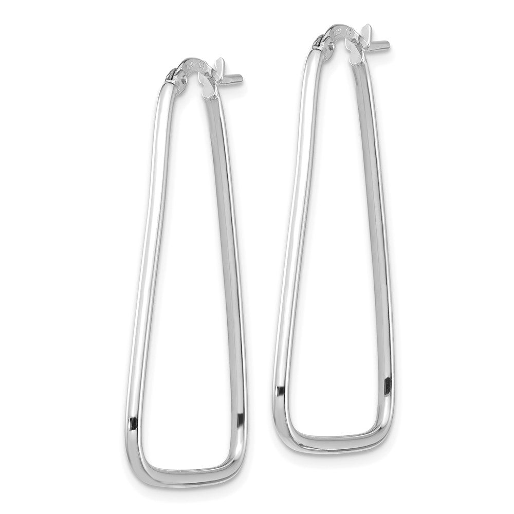 14K Weißgold 1.5mm Poliert Dreieck Hängend Creolen