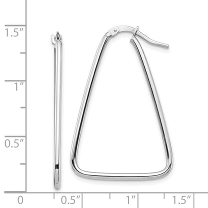 14K Weißgold 1.5mm Poliert Dreieck Hängend Creolen