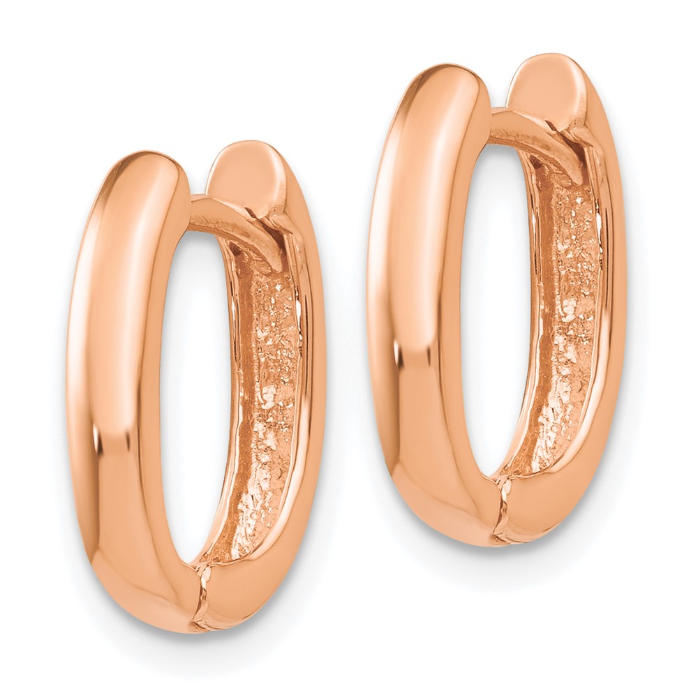 14K Roségold Oval Klappbar Creolen