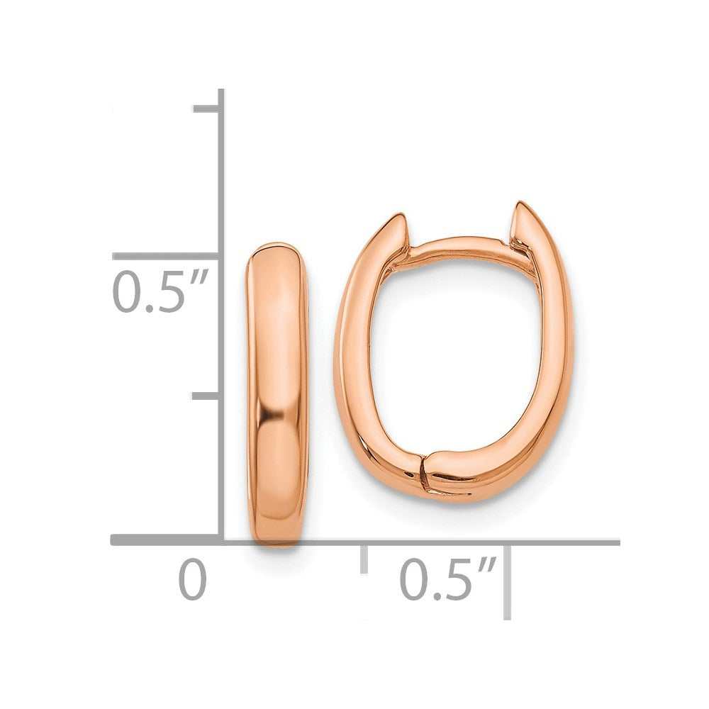 14K Roségold Oval Klappbar Creolen