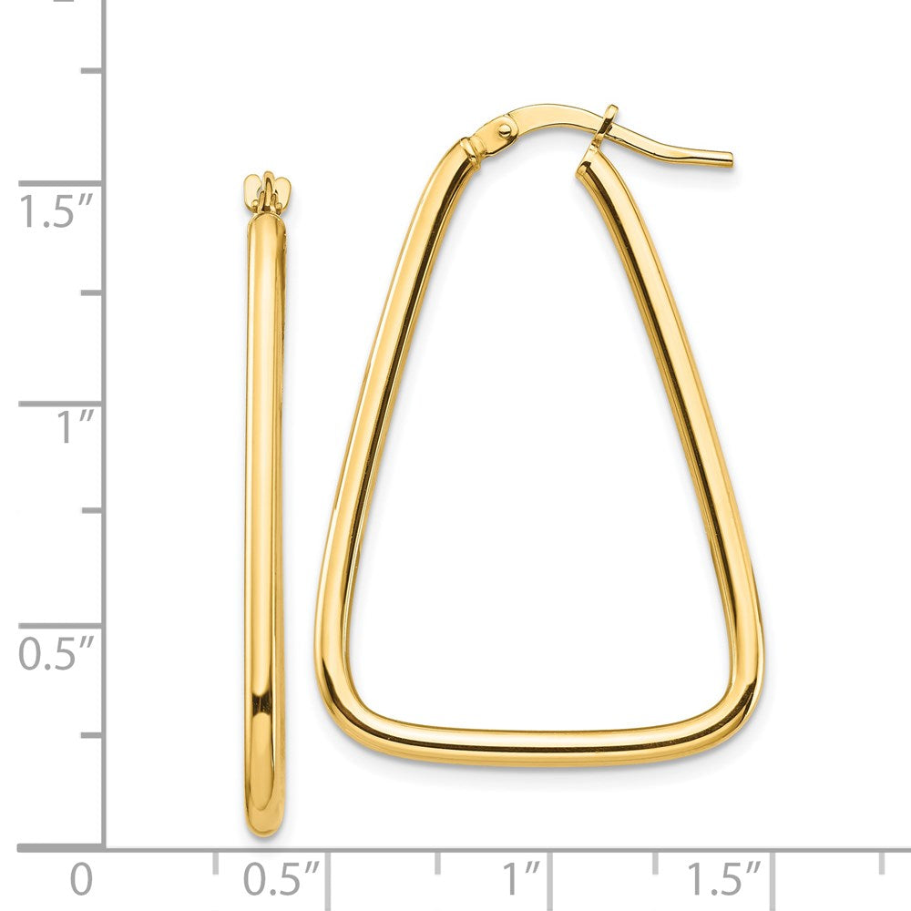 14K Gelbgold 2mm Poliert Dreieck Creolen