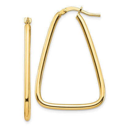 14K Gelbgold 2mm Poliert Dreieck Creolen