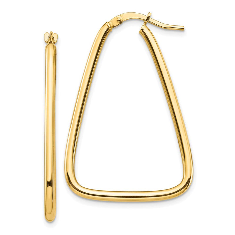 14K Gelbgold 2mm Poliert Dreieck Creolen