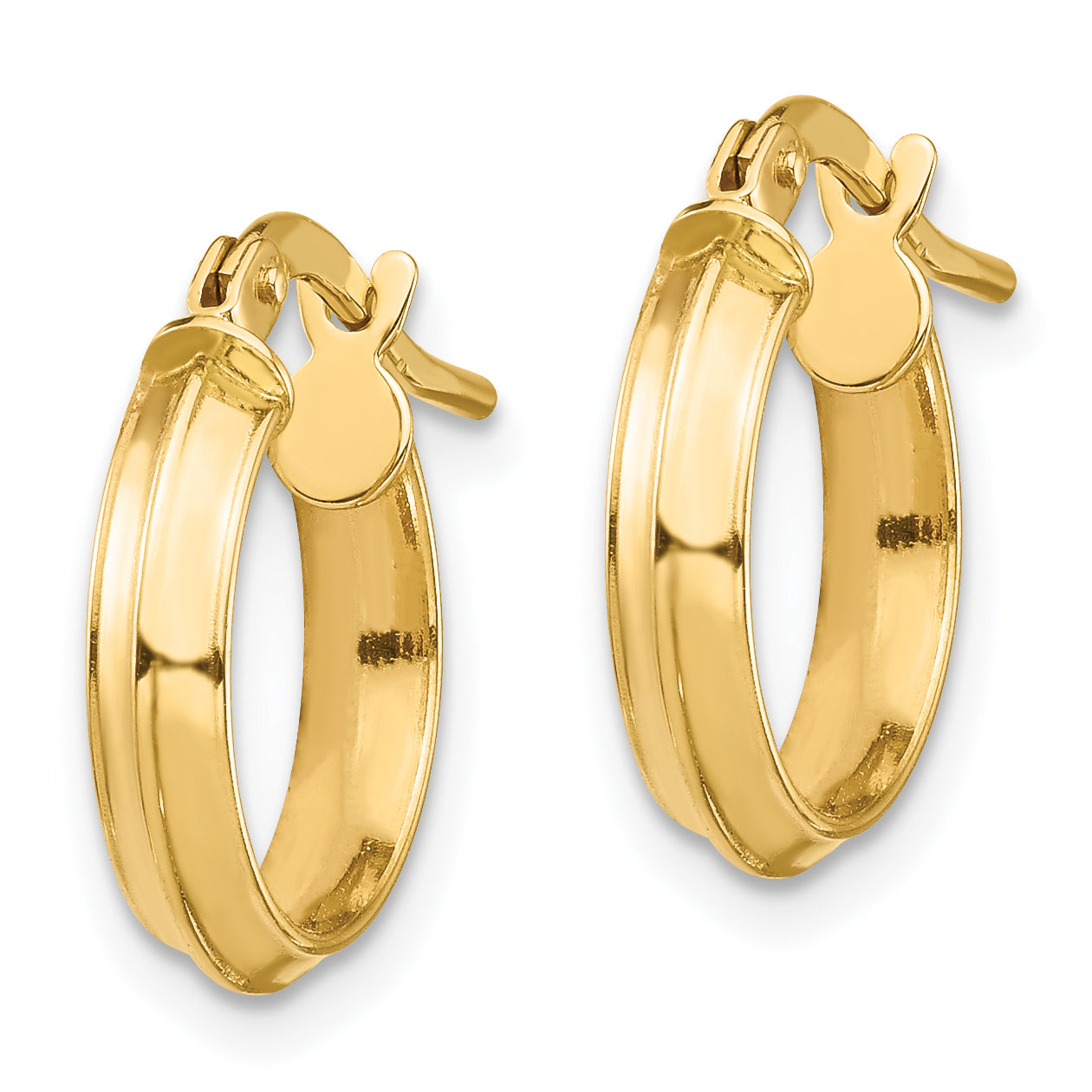 14K Gelbgold Poliert Klein 3mm Creolen