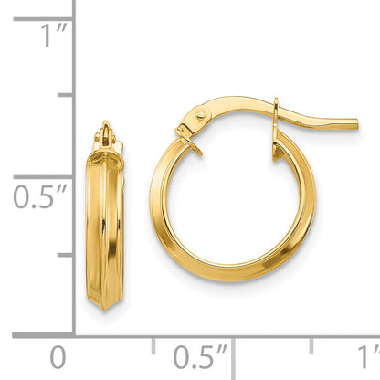 14K Gelbgold Poliert Klein 3mm Creolen