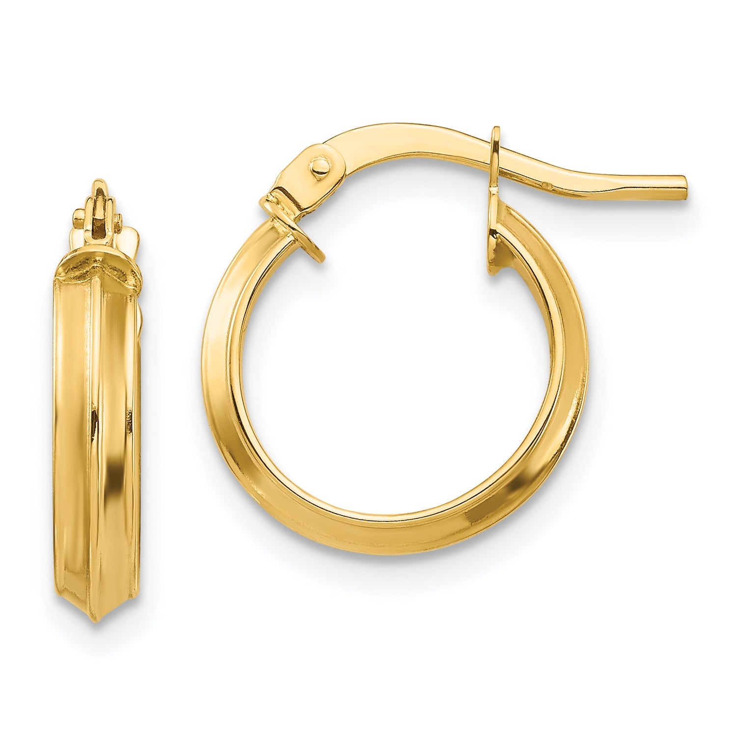 14K Gelbgold Poliert Klein 3mm Creolen