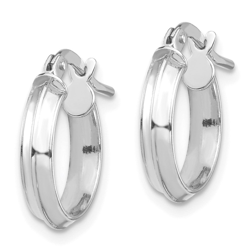 14K Weißgold Poliert Klein 3mm Creolen