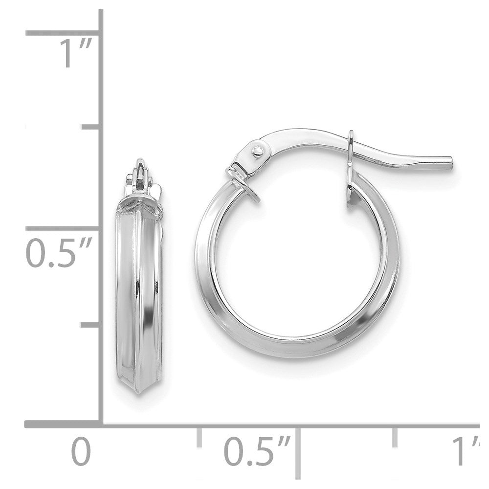 14K Weißgold Poliert Klein 3mm Creolen