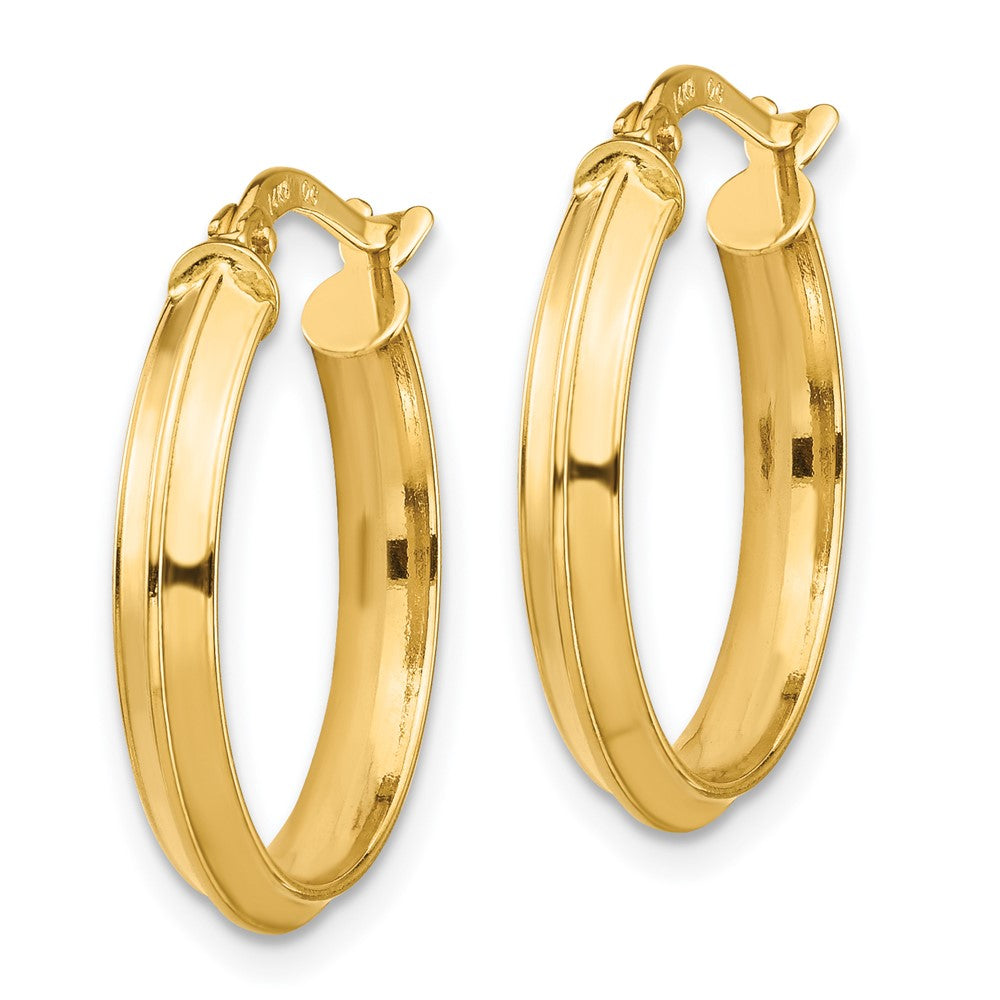 14K Gelbgold Poliert Mittel 3mm Creolen