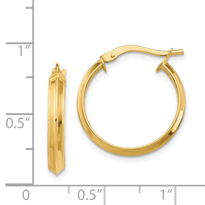 14K Gelbgold Poliert Mittel 3mm Creolen