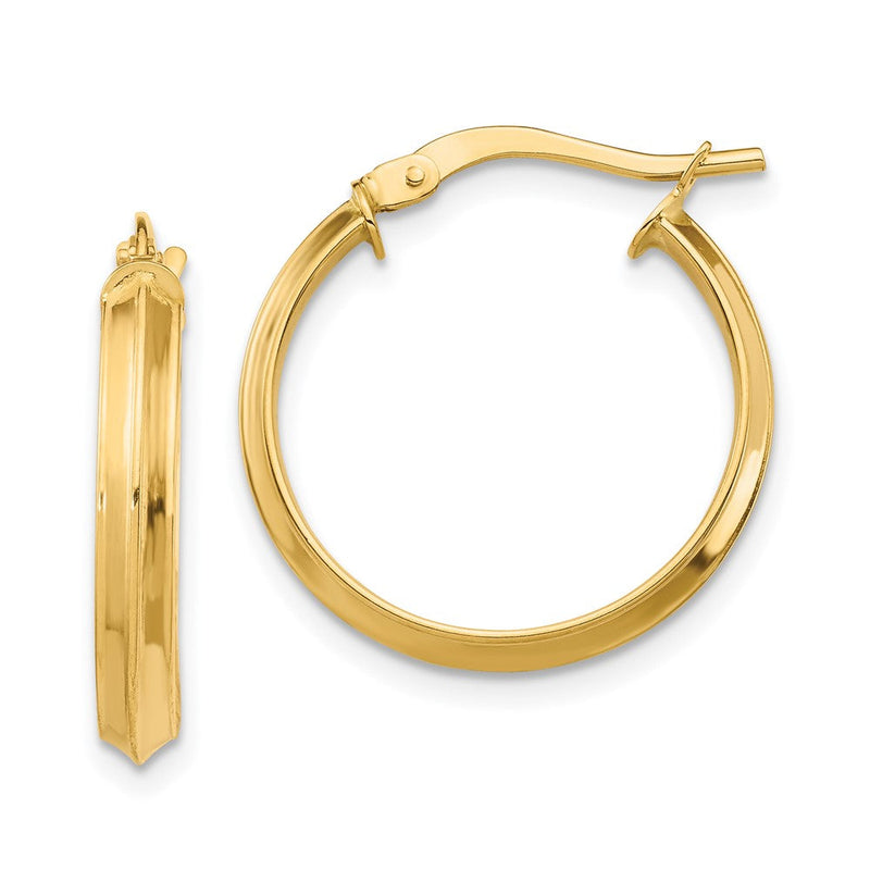 14K Gelbgold Poliert Mittel 3mm Creolen