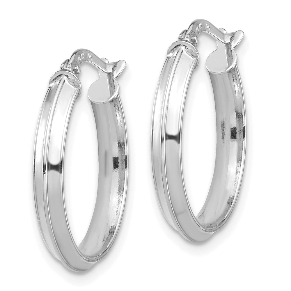 14K Weißgold Poliert Mittel 3mm Creolen