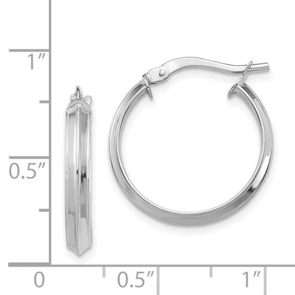 14K Weißgold Poliert Mittel 3mm Creolen