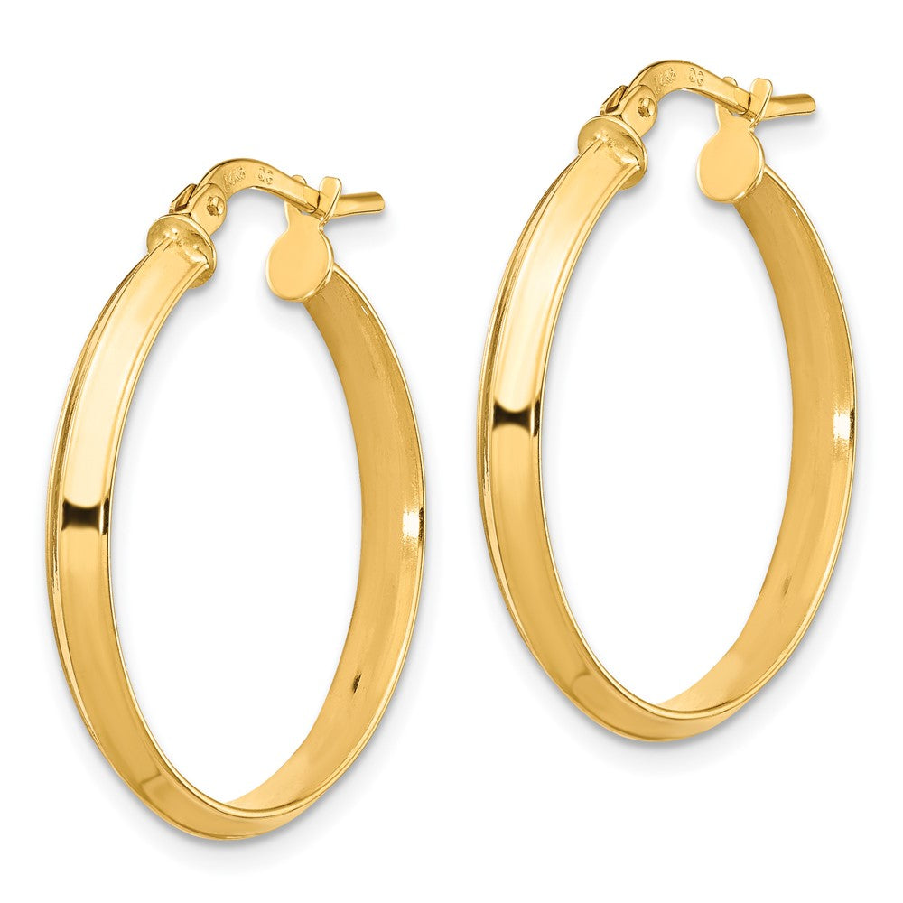 14K Gelbgold Poliert Groß 3mm Creolen