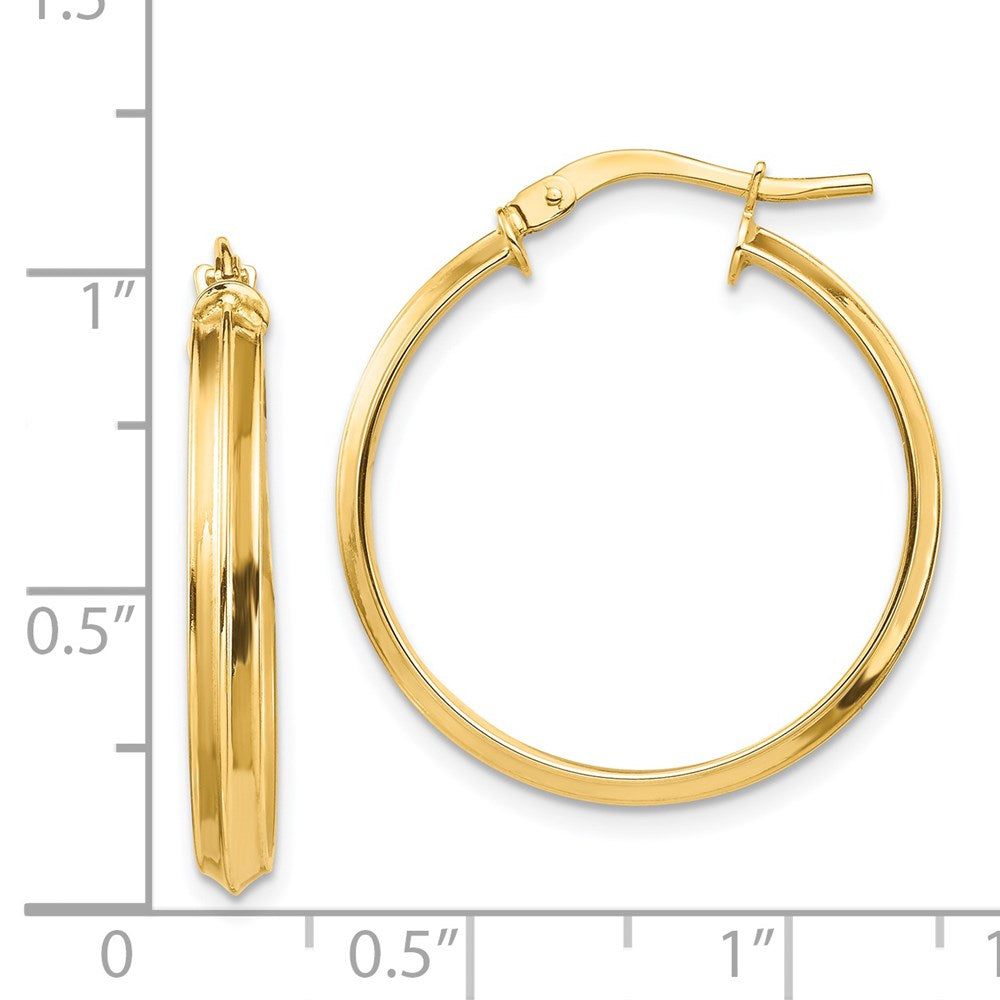 14K Gelbgold Poliert Groß 3mm Creolen