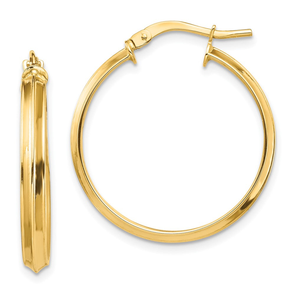 14K Gelbgold Poliert Groß 3mm Creolen