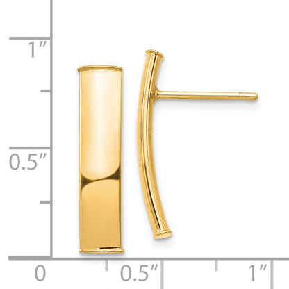 14K Gelbgold Poliert 5mm Ohrstecker