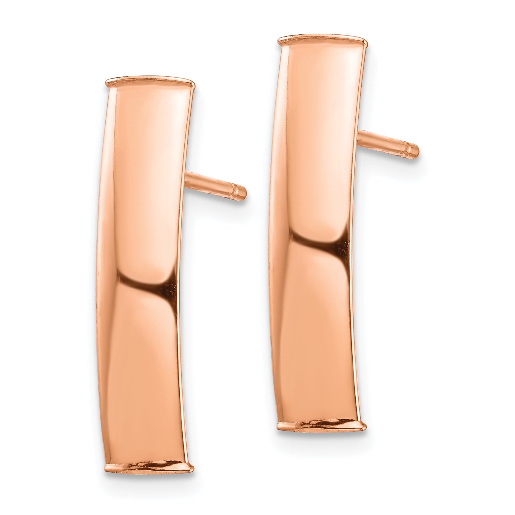 14K Roségold Poliert 5mm Ohrstecker