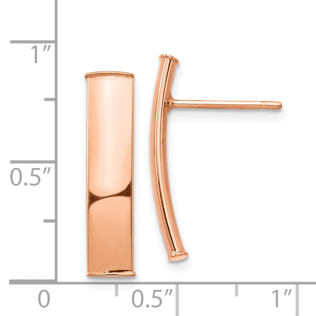 14K Roségold Poliert 5mm Ohrstecker