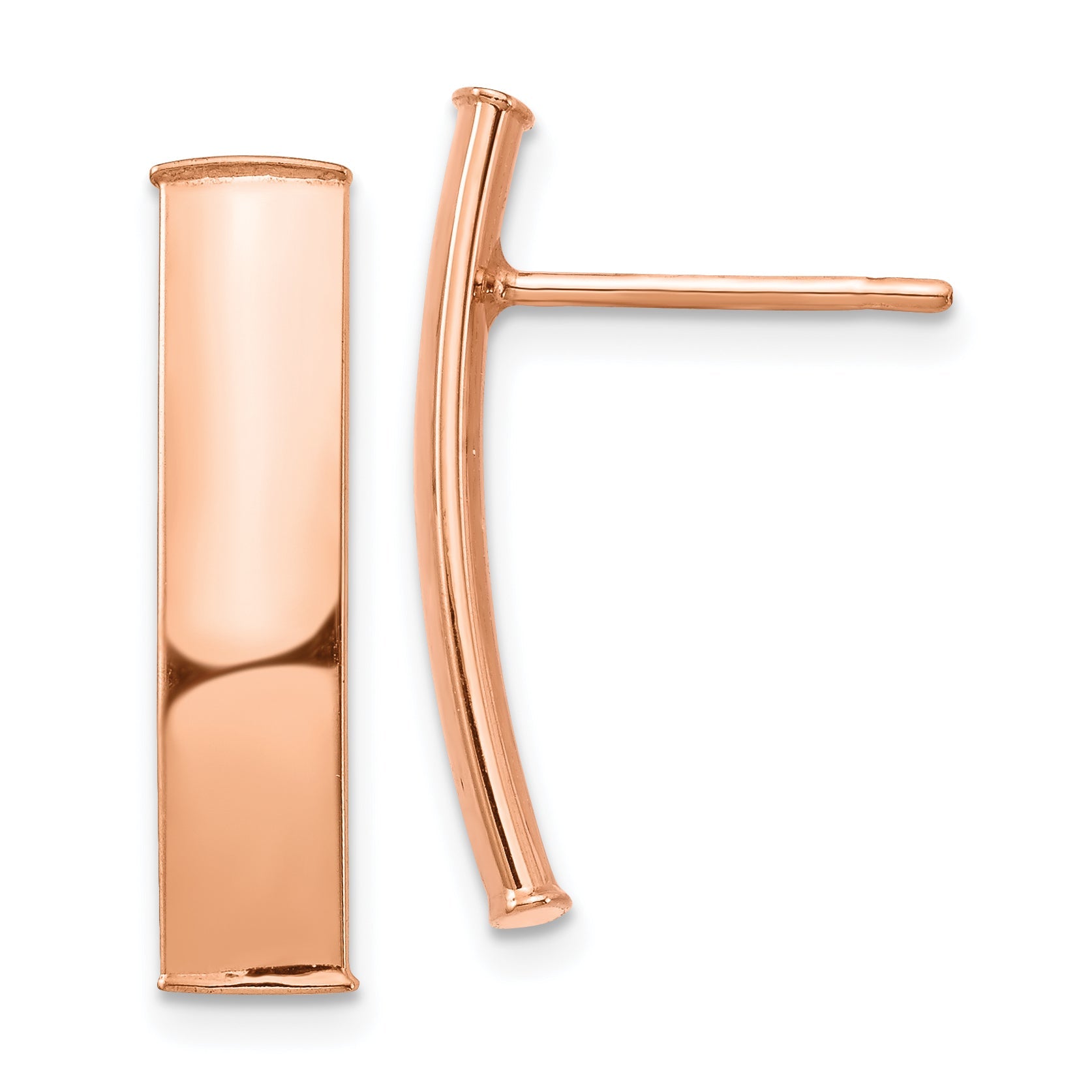 14K Roségold Poliert 5mm Ohrstecker