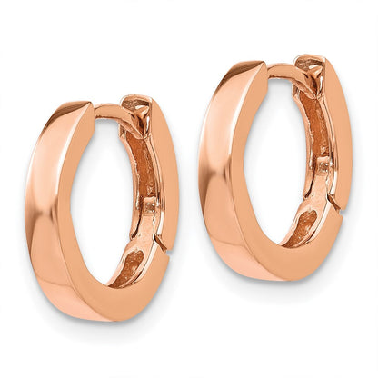 14K Roségold Rund Klappbar Creolen