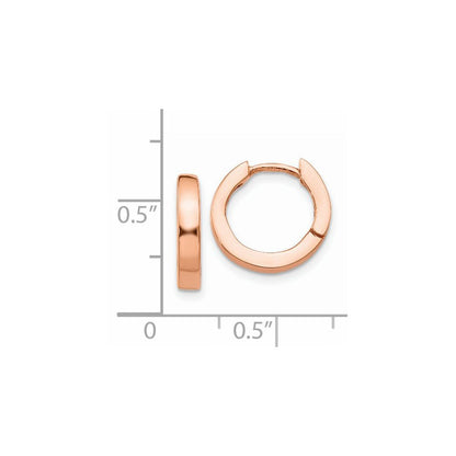 14K Roségold Rund Klappbar Creolen
