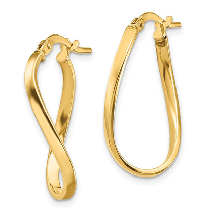 14K Gelbgold Poliert 2mm Gewellt Creolen