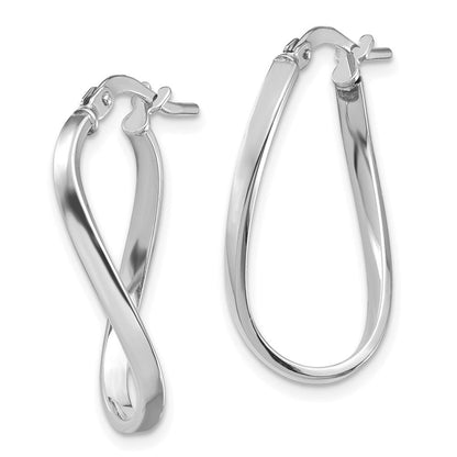 14K Weißgold Poliert 2mm Gewellt Creolen