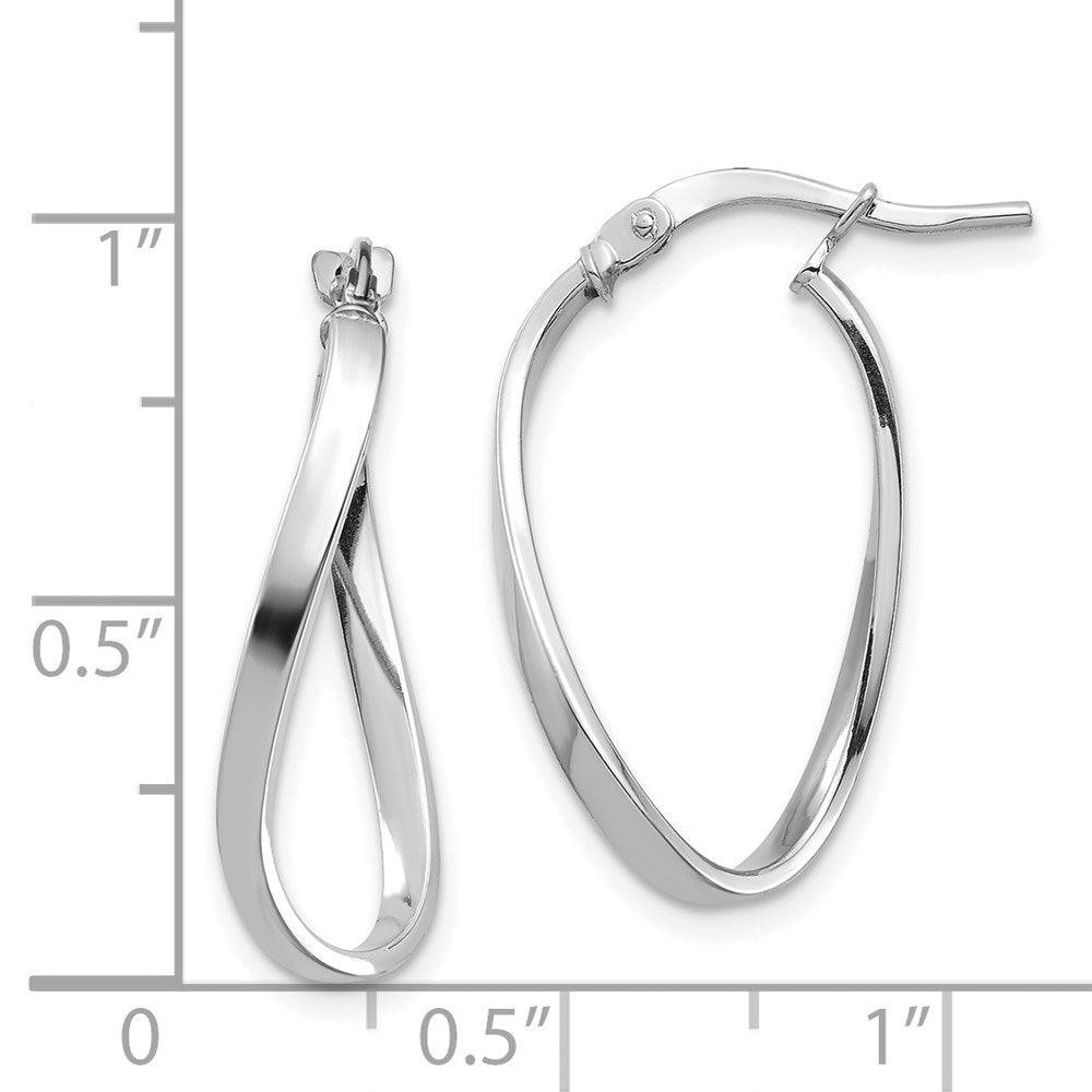 14K Weißgold Poliert 2mm Gewellt Creolen