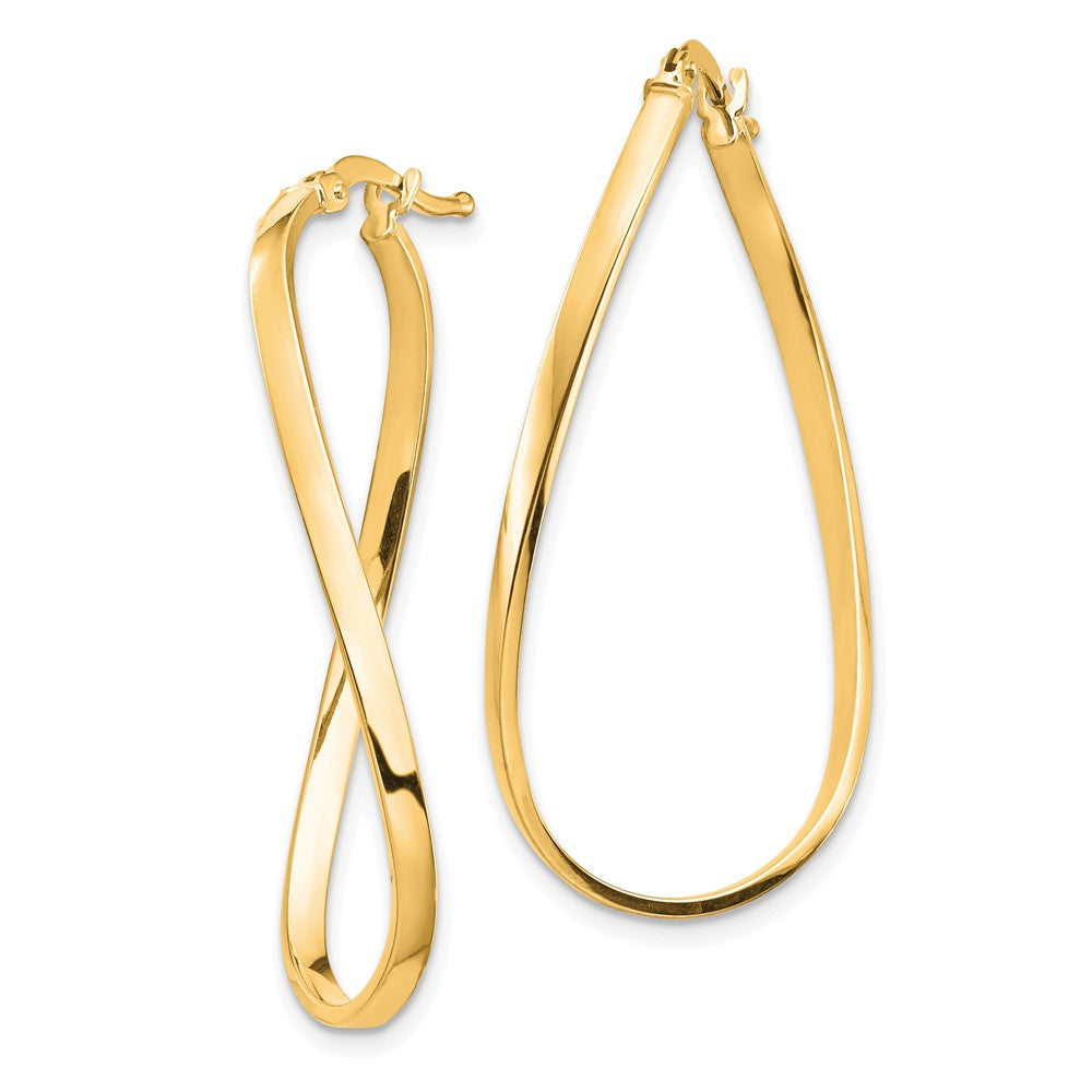 14K Gelbgold Poliert 2mm Gewellt Creolen