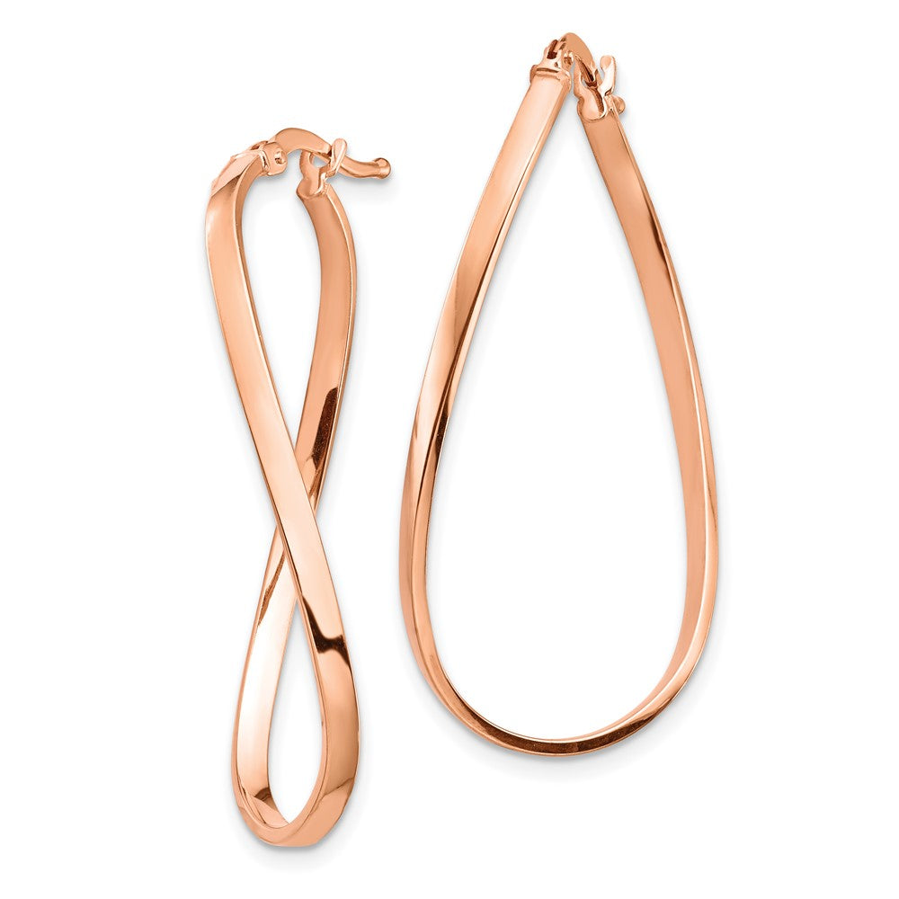 14K Roségold 2mm Gewellt Creolen
