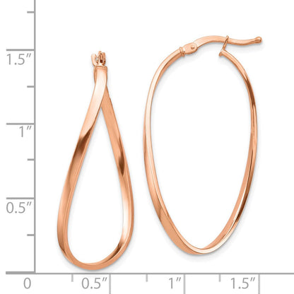 14K Roségold 2mm Gewellt Creolen