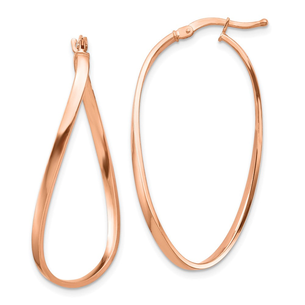 14K Roségold 2mm Gewellt Creolen