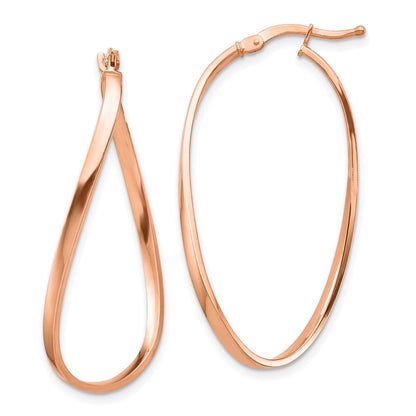 14K Roségold 2mm Gewellt Creolen