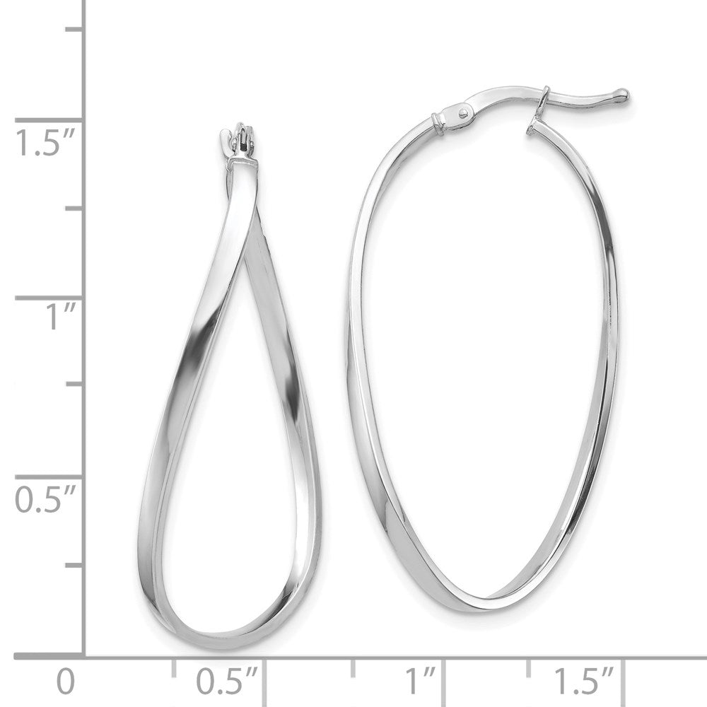 14K Weißgold Poliert 2mm Gewellt Creolen