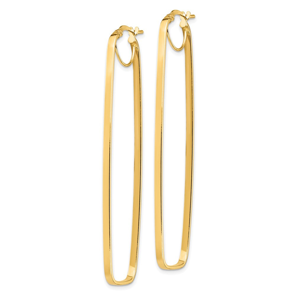 14K Gelbgold Poliert 2mm Rechteck Creolen